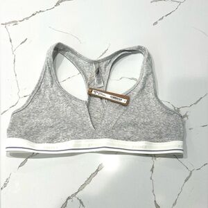 NWT SKIMS COTTON RIB SLIT BRALETTE
